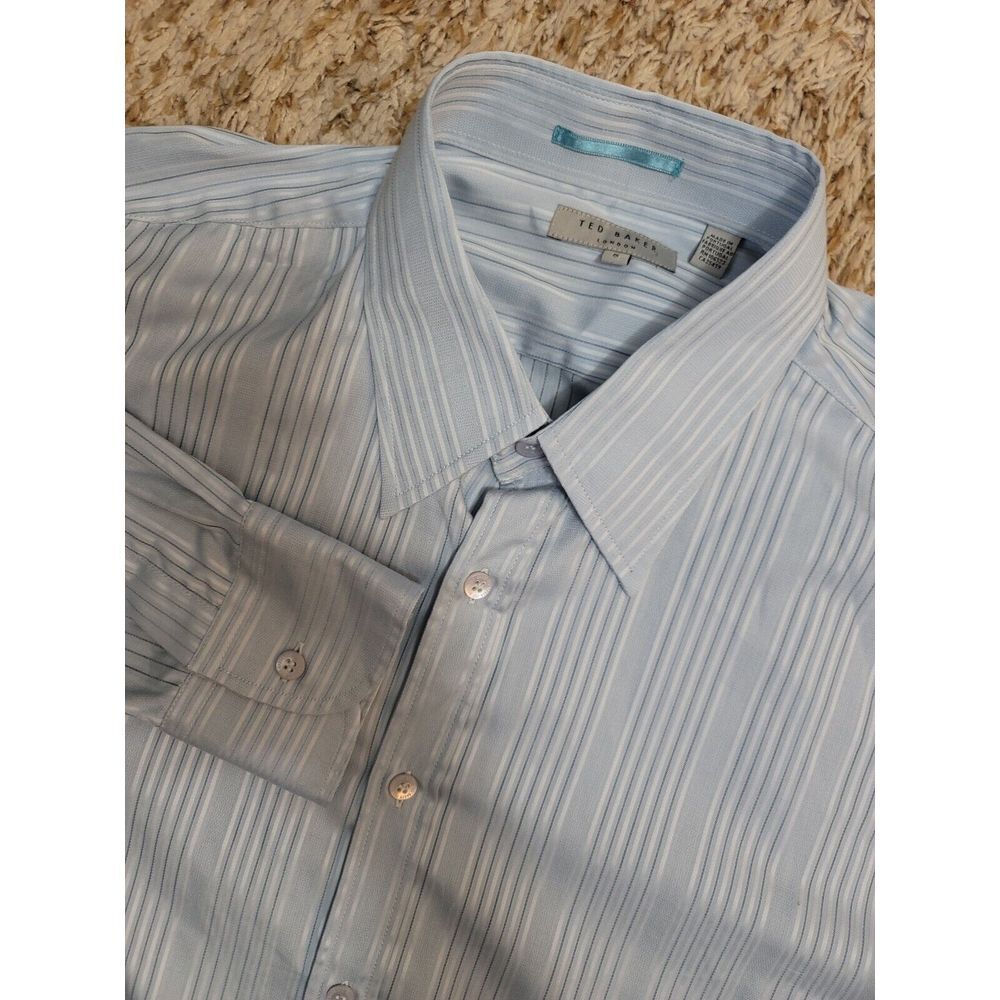 Ted Baker London Men's Size 5 Stiped Button Up Long Sleeve Shirt RN106523